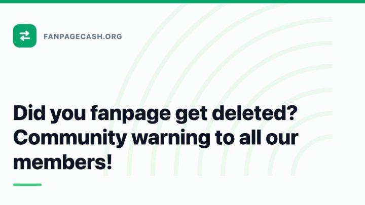 Did you fanpage get deleted? Community warning to all our members!