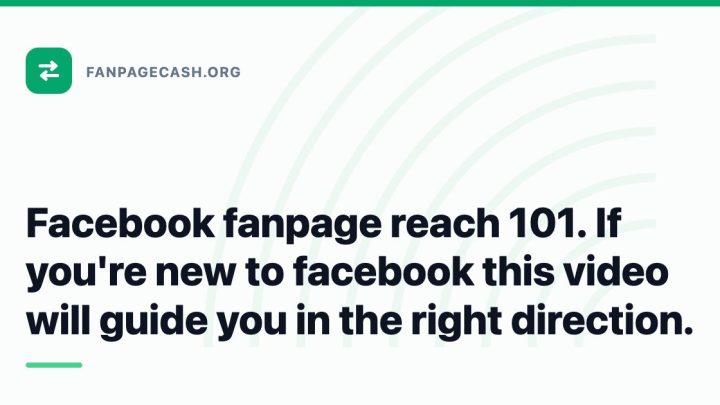 Facebook fanpage reach 101. If you’re new to facebook this video will guide you in the right direction.