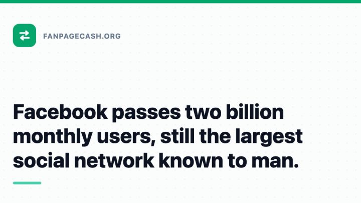 Facebook passes two billion monthly users, still the largest social network known to man.