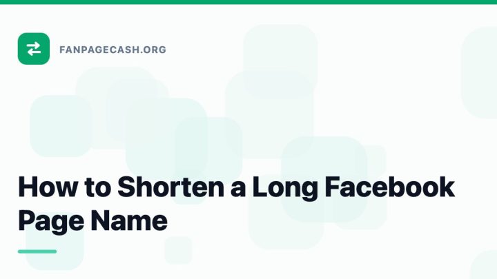 How to Shorten a Long Facebook Page Name