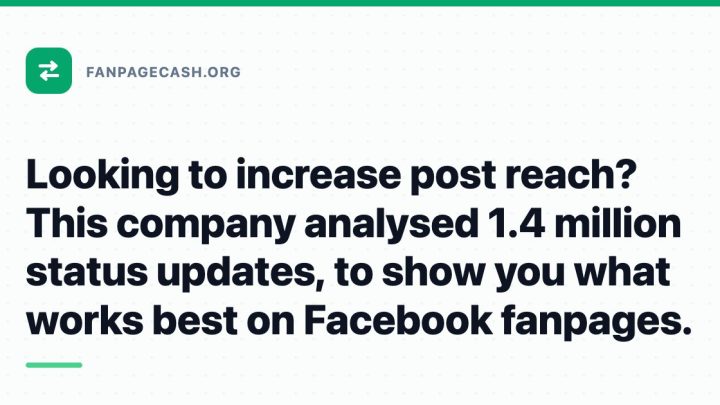 Looking to increase post reach? This company analysed 1.4 million status updates, to show you what works best on Facebook fanpages.