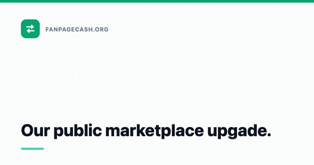 Our public marketplace upgade.