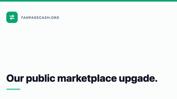 Our public marketplace upgade.