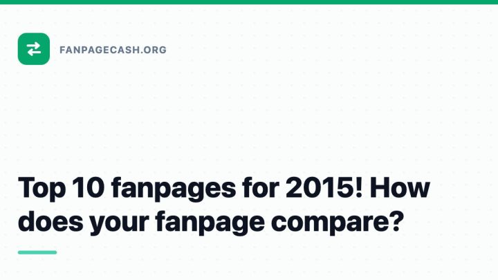 Top 10 fanpages for 2015! How does your fanpage compare?